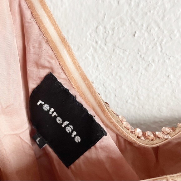 Retrofete Ella Sequin One Shoulder Mini Dress in Bronze Gold Metallic Cocktail - Picture 9 of 9